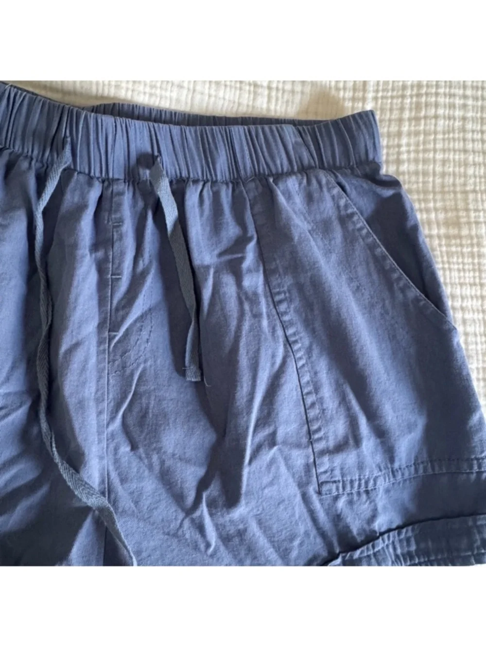 Doublju Women's Slate Blue Cargo Shorts Large
